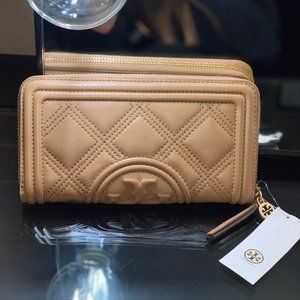 Brand New!!! Tory Burch Zip Wallet in Taupe/Tan